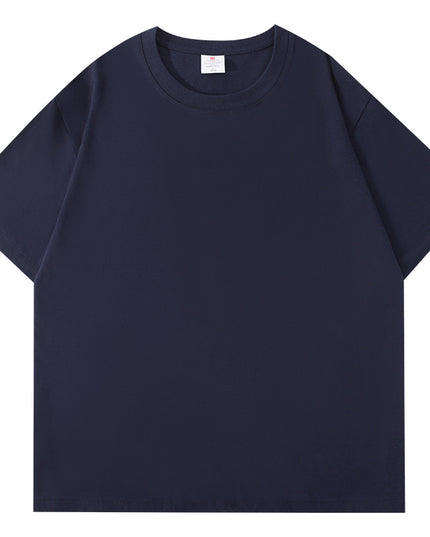 Cotton Short Sleeve T-shirt Men's Summer Loose Half Sleeve Solid Color