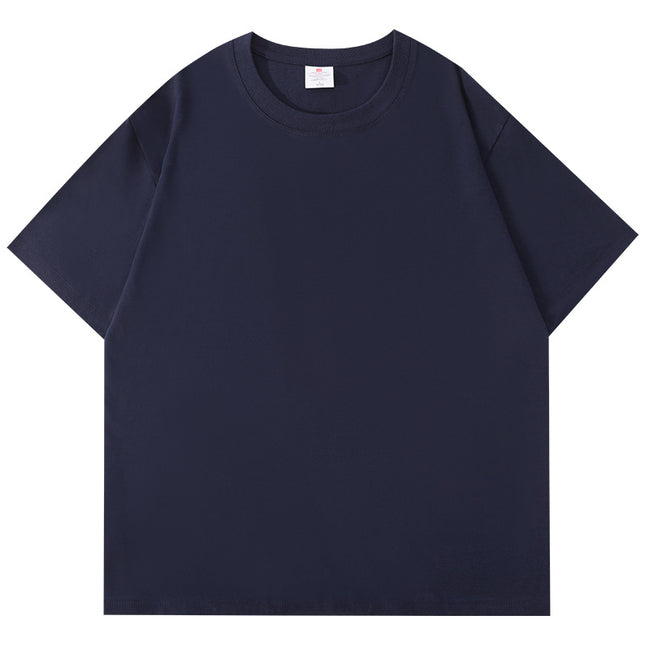 Cotton Short Sleeve T-shirt Men's Summer Loose Half Sleeve Solid Color