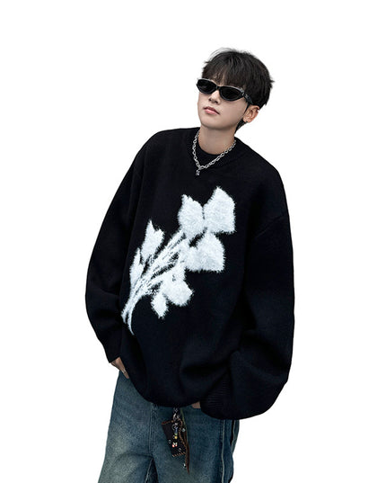 Autumn And Winter New American Retro Brocade Sweater Men's Loose Sweater