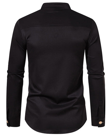Autumn And Winter New Men's Fashion Solid Color Shirt