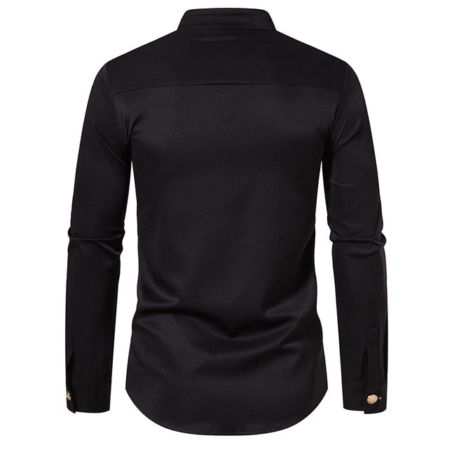 Autumn And Winter New Men's Fashion Solid Color Shirt