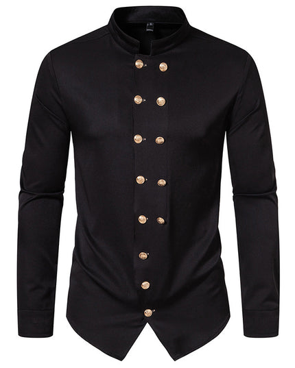 Autumn And Winter New Men's Fashion Solid Color Shirt