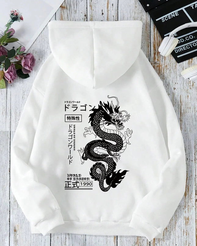 European And American Simple Printed Dark Style Hoodie