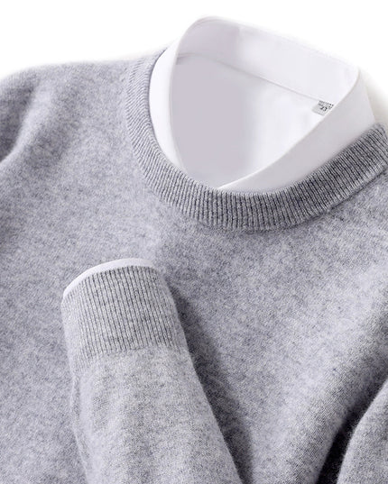 Men's Pure Wool Round Neck Autumn And Winter Knitted Sweater