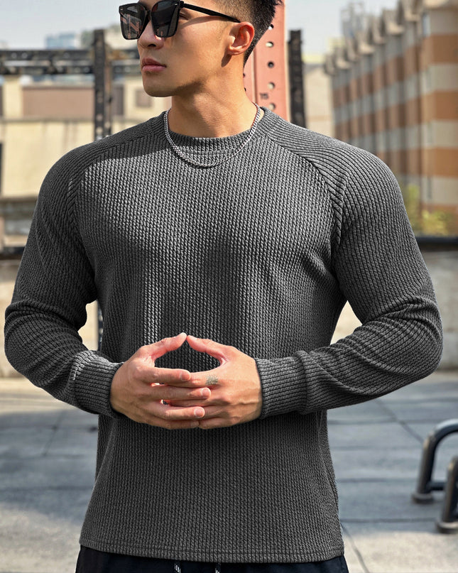 Autumn And Winter Round Neck Men's Casual Sports Trend Loose-fitting Plus Size Pullover Long Sleeve