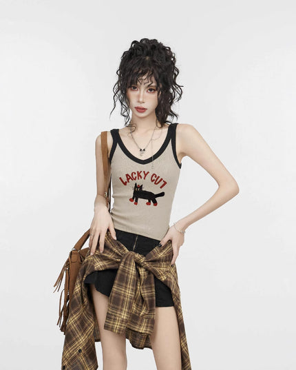 Retro V-neck Hot Girl Camisole