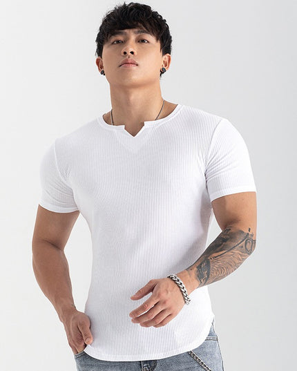 Quick-drying Striped Thin Fashion Slim-fit Short Sleeve