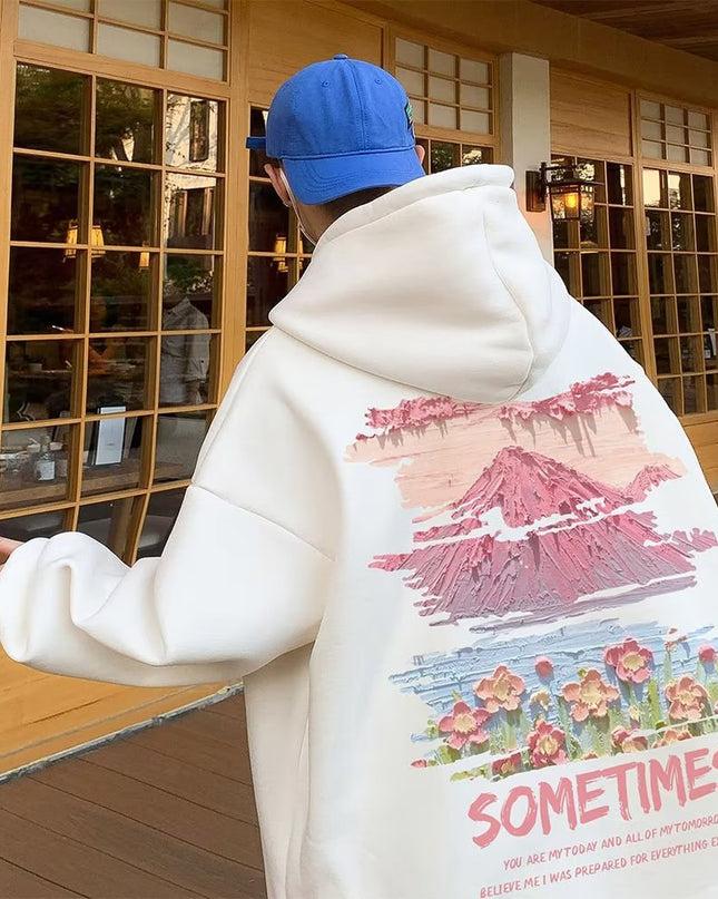American Retro Hooded Sweater Men's Couple Coat