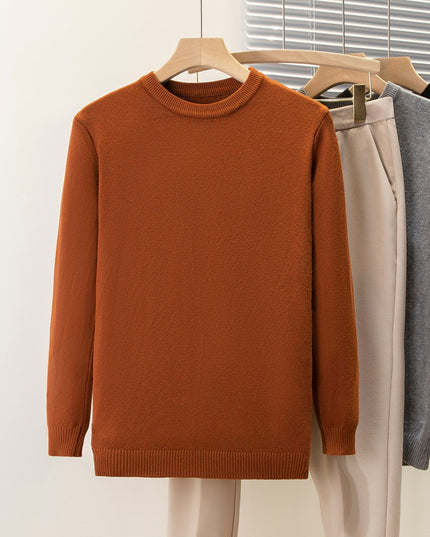 Round Neck Sweater Men's Solid Color Casual Bottoming Sweater