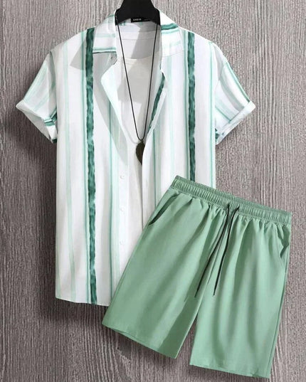 Beach Style Short Sleeve Shirt Men's Suit