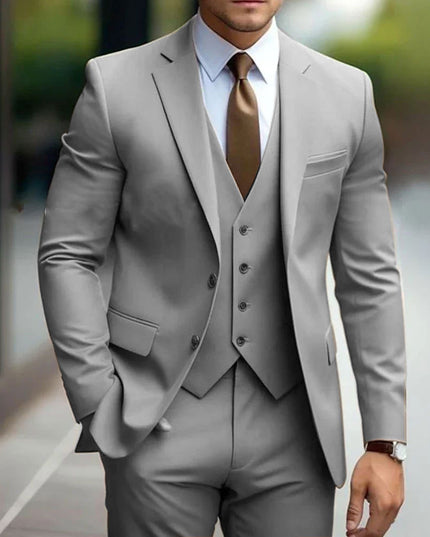 Business Casual Men's Three-piece Suit For Bridegroom Men's Wedding