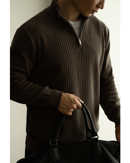 Turtleneck Zipper Sweater Men's Coat Thick Long Sleeve