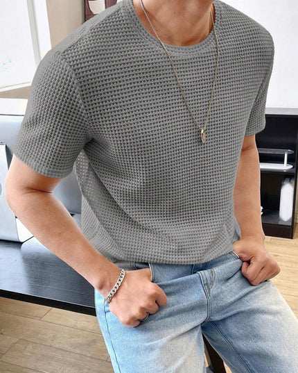 Men's Casual Loose Solid Color Short Sleeve