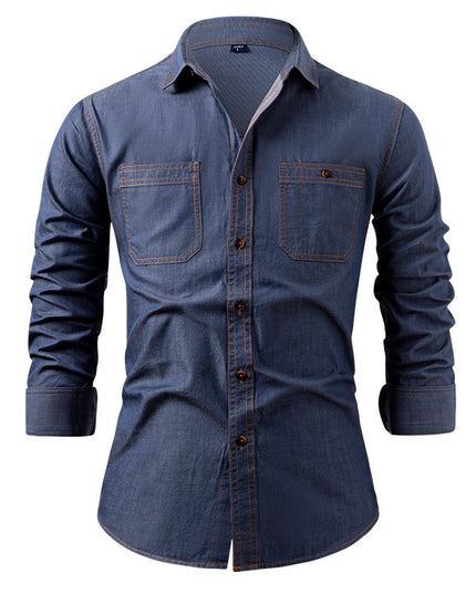 American Retro Denim Shirt Men's Cotton