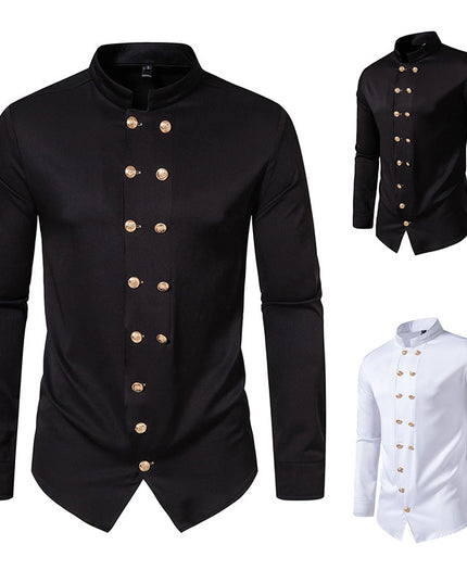 Autumn And Winter New Men's Fashion Solid Color Shirt