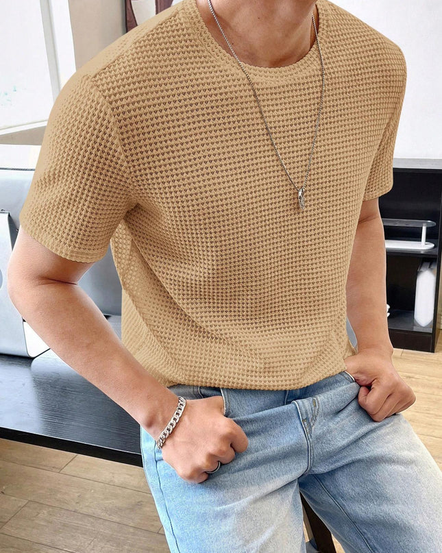 Men's Casual Loose Solid Color Short Sleeve