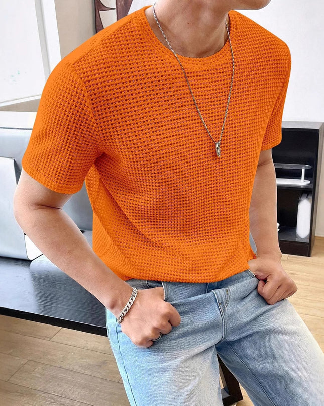 Men's Casual Loose Solid Color Short Sleeve