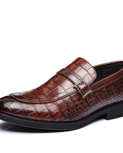 Leather Shoes Men's Business Crocodile Pattern