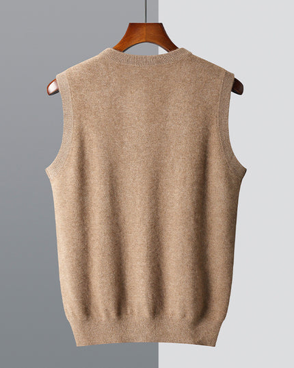 Casual Middle-aged V-neck Vest Sleeveless Sweater