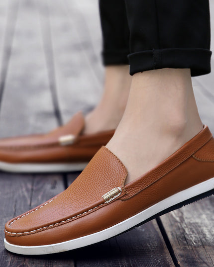 Men's Casual Leather Shoes Leather Soft Bottom Summer Breathable