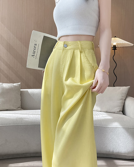 Women's Thin American-style Yellow Jeans