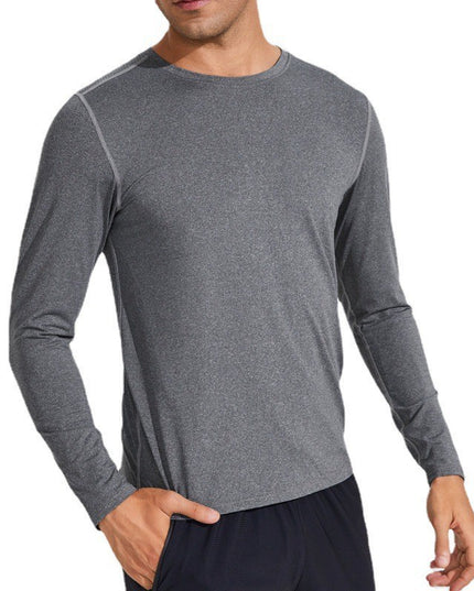Leisure Sports Long Sleeve T-shirt Men's Autumn And Winter Round Neck Printed Jacket Running Quick Drying Clothes
