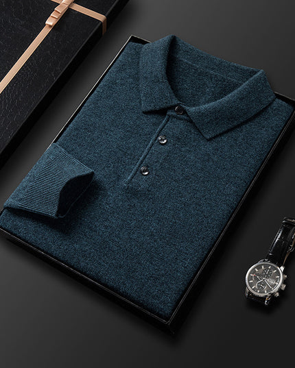 Fall Casual Polo Collar Long-sleeved Sweater