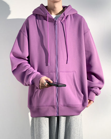 Men's Fleece Cardigan Sweater Hooded Coat