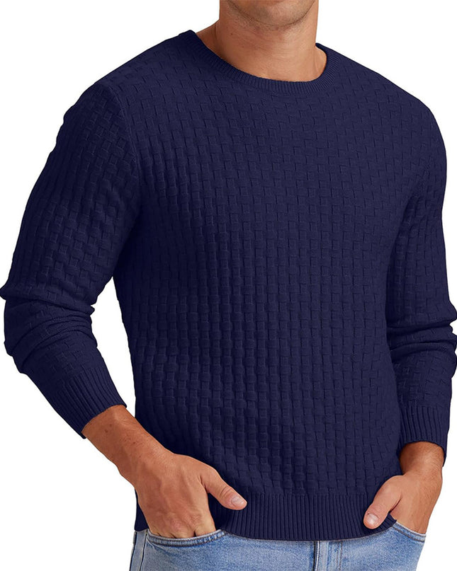 Men's Round Neck Pullover Long Sleeve V-neck
