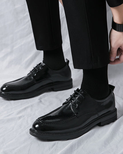 Horsebit Loafers Male Fashion Formal Wear Lace-up Platform