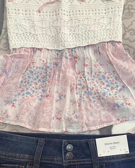 Spring And Summer Design Sense Hollow-out Tube Top Vest