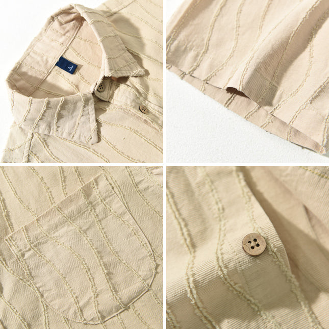 Men's Summer New Pure Cotton Short Sleeve Casual Shirt