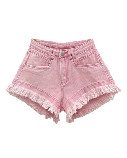 High Waist Denim Shorts Women's Summer Frayed