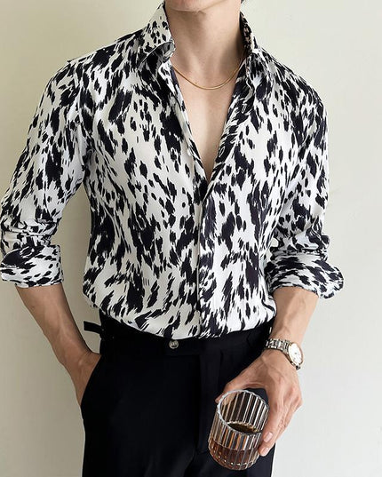 Fashion Personalized Men's Printed Slim Shirt