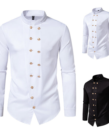 Autumn And Winter New Men's Fashion Solid Color Shirt