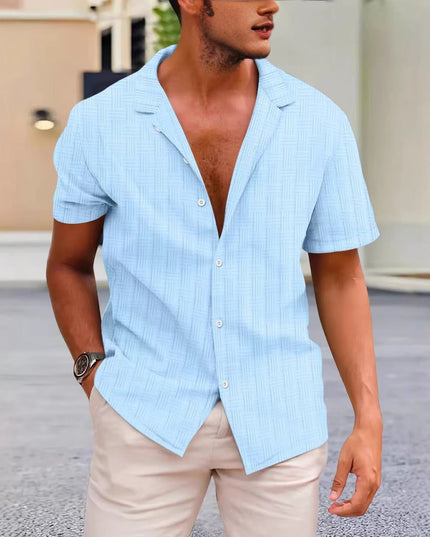 Summer Lapels Solid Color Shirt Button