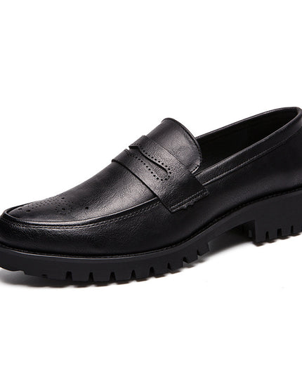 Men's Pointed Carved Leather British Business Casual Shoes