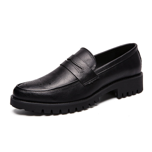 Men's Pointed Carved Leather British Business Casual Shoes
