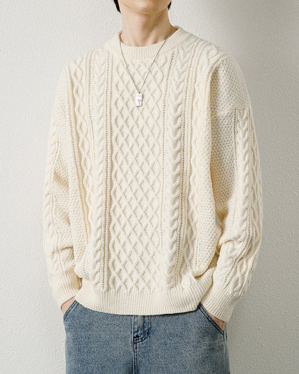 Round Neck Sweater Knitwear Men's Knitted Sweater