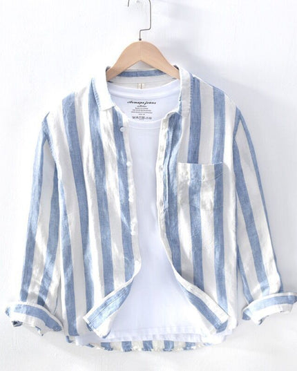 Spring And Summer Thin Youth Long Sleeve Men's Hong Kong Style Shirt