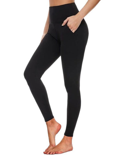 Women's Pocket Soft Belly Contracting High Elastic Slim High Waist Leggings