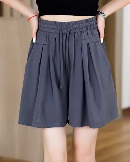 Casual Shorts Women's High Waist Summer Thin Plus Size