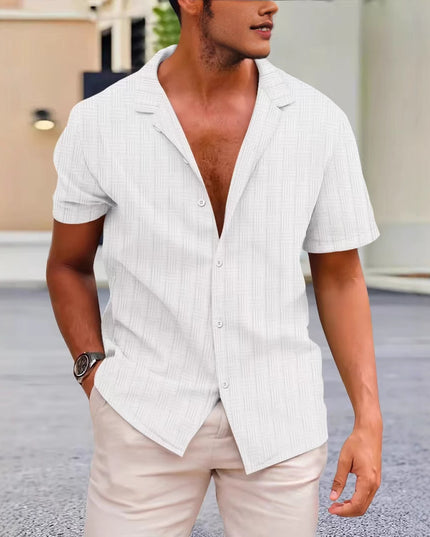 Summer Lapels Solid Color Shirt Button