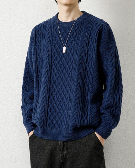 Round Neck Sweater Knitwear Men's Knitted Sweater