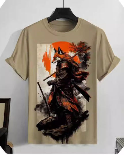 Men's Japanese Style Ukiyo-e Graphic 3D Printed Casual Short-sleeved T-shirt