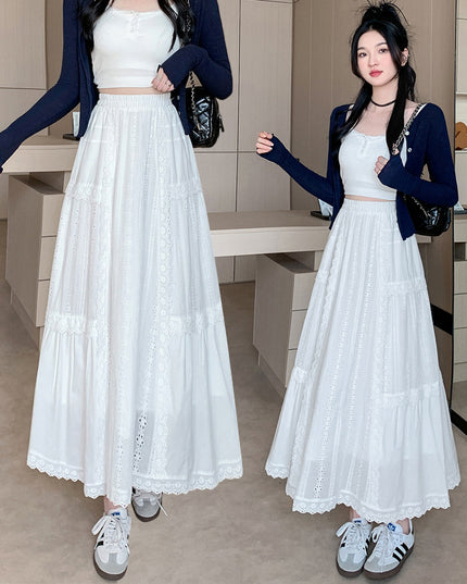High Waist Mid-length Umbrella Skirt Long Dress