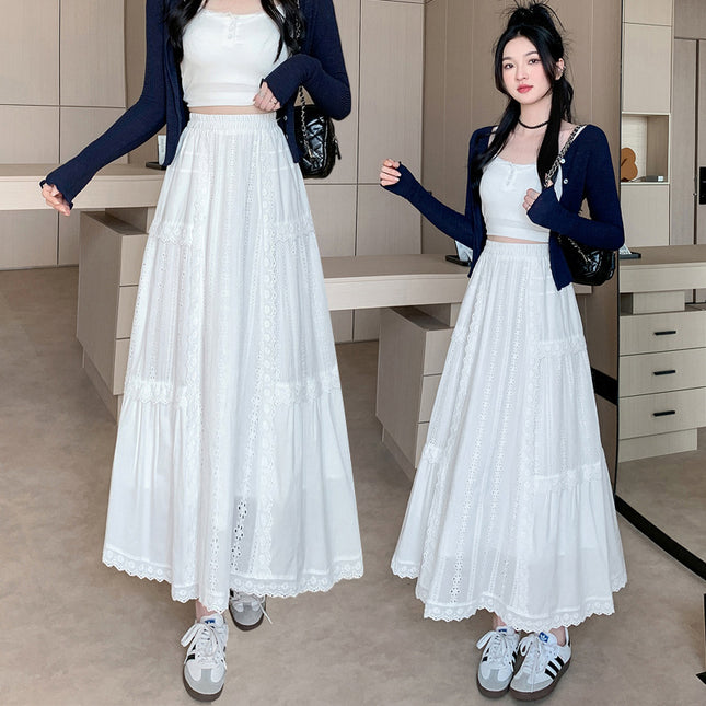 High Waist Mid-length Umbrella Skirt Long Dress