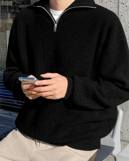 Pullover Men's Half Turtleneck Zipper Pullover