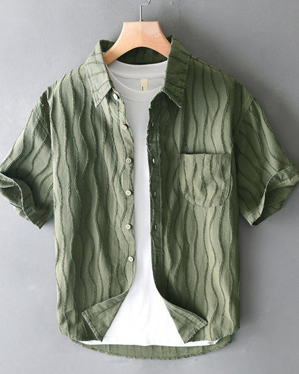 Men's Summer New Pure Cotton Short Sleeve Casual Shirt