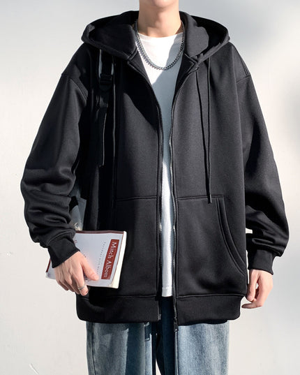 Men's Fleece Cardigan Sweater Hooded Coat